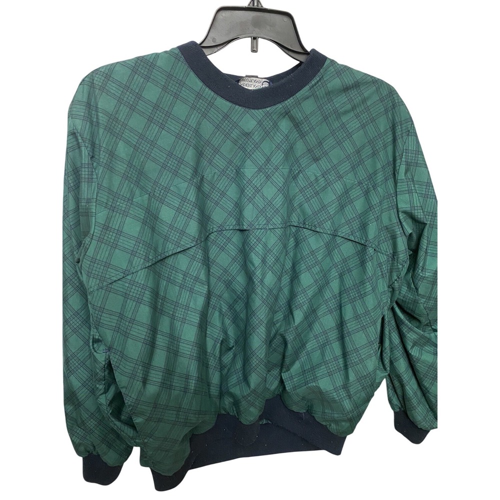 Sunderland of Scotland Weatherbeater Golf Windshirt Green Plaid Womens Large L